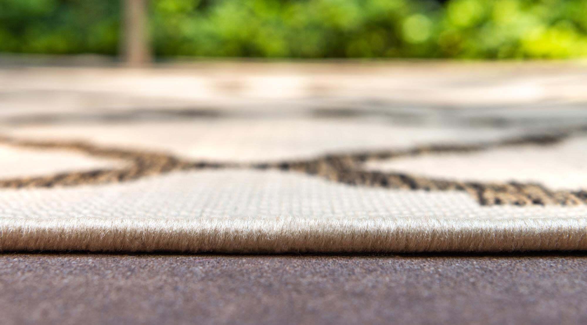 Unique Loom Outdoor Rugs - Outdoor Trellis Geometric Rectangular 8x11 Rug Beige & Brown