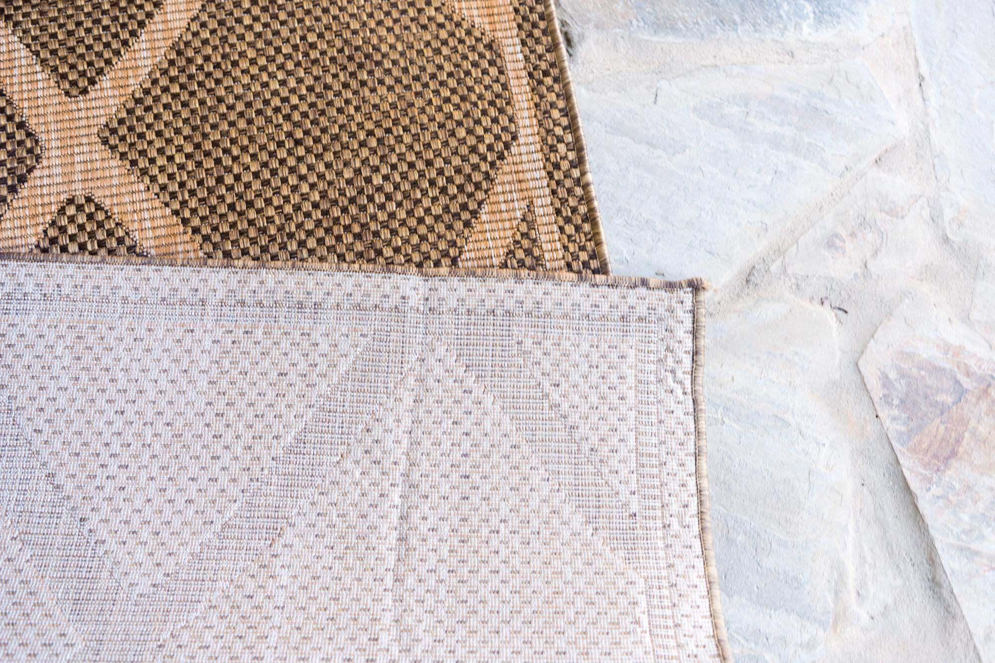 Unique Loom Outdoor Rugs - Outdoor Trellis Geometric Rectangular 8x11 Rug Brown & Tan