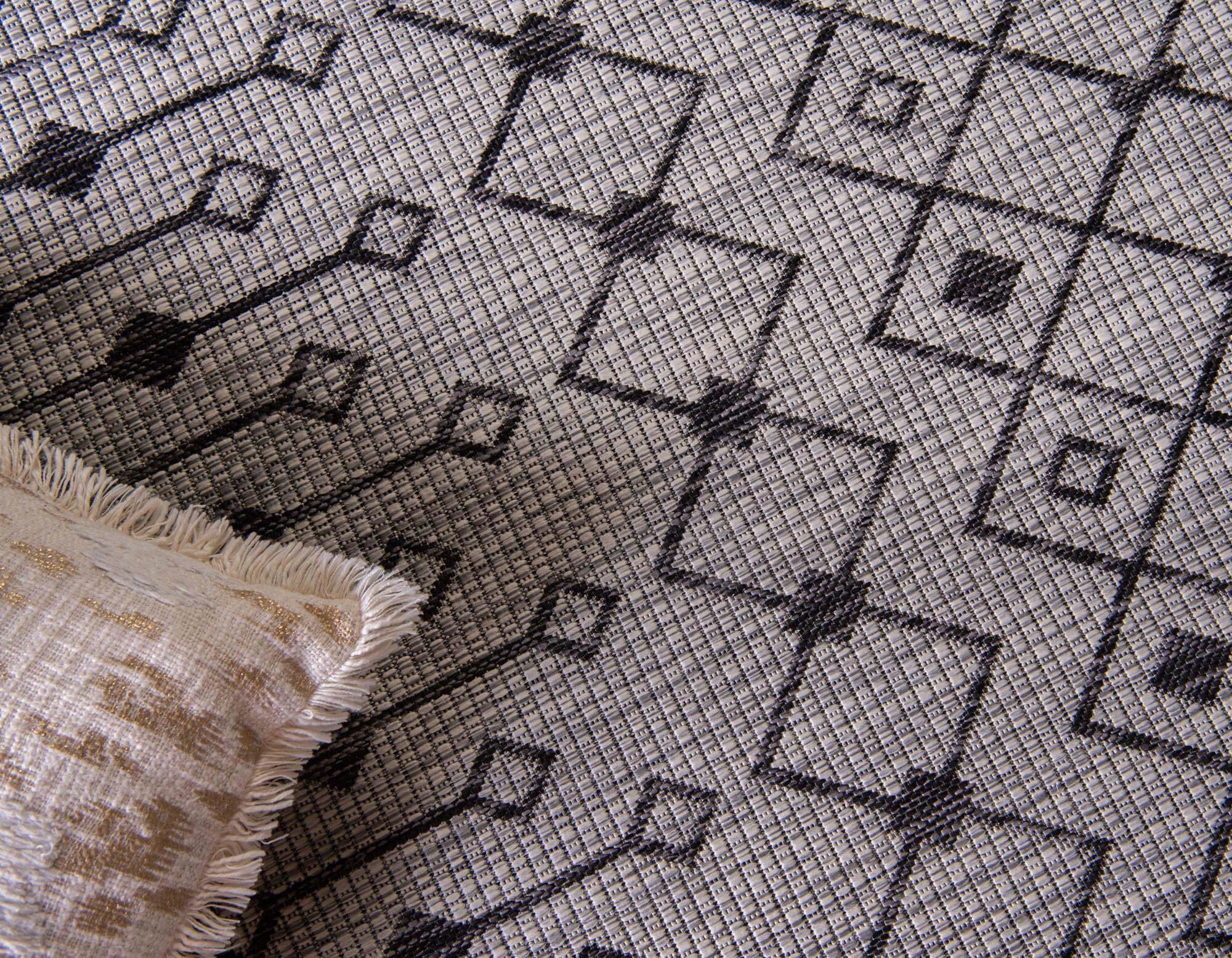Unique Loom Outdoor Rugs - Outdoor Trellis Geometric Rectangular 9x12 Rug Light Gray & Blue