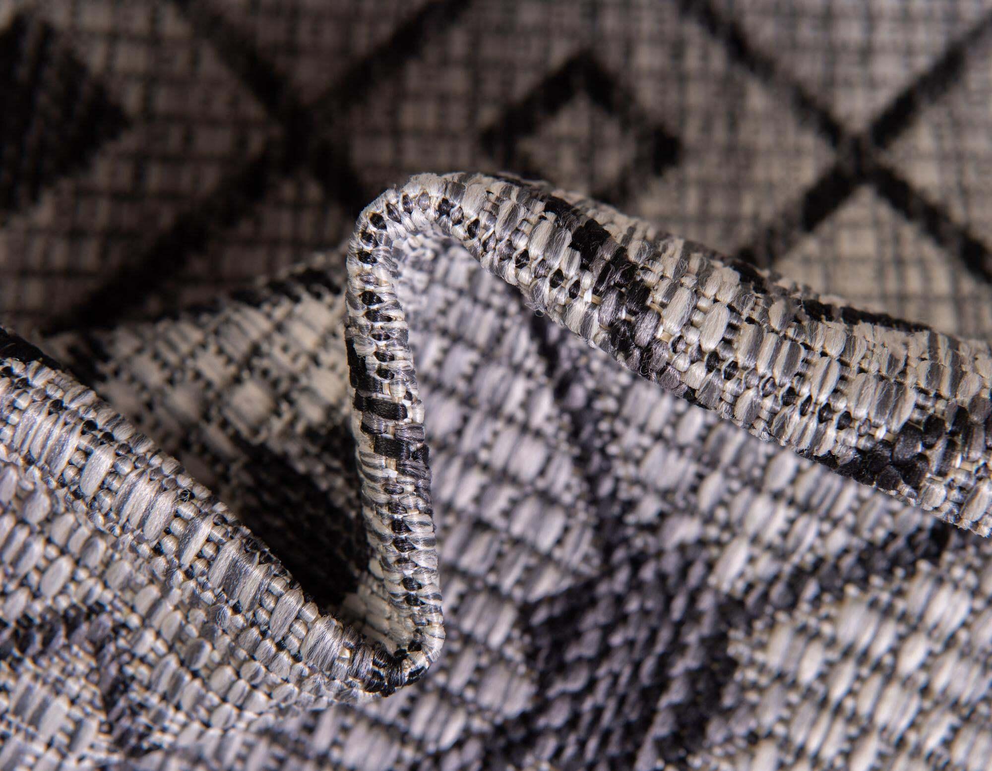 Unique Loom Outdoor Rugs - Outdoor Trellis Geometric Rectangular 9x12 Rug Light Gray & Blue