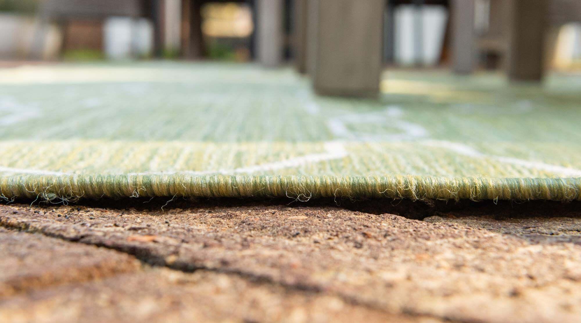 Unique Loom Outdoor Rugs - Outdoor Trellis Rectangular 9x12 Rug Green & Ivory