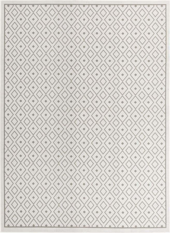 Unique Loom Outdoor Rugs - Outdoor Trellis Scandinavian 9x12 Rectangular Rug Ivory