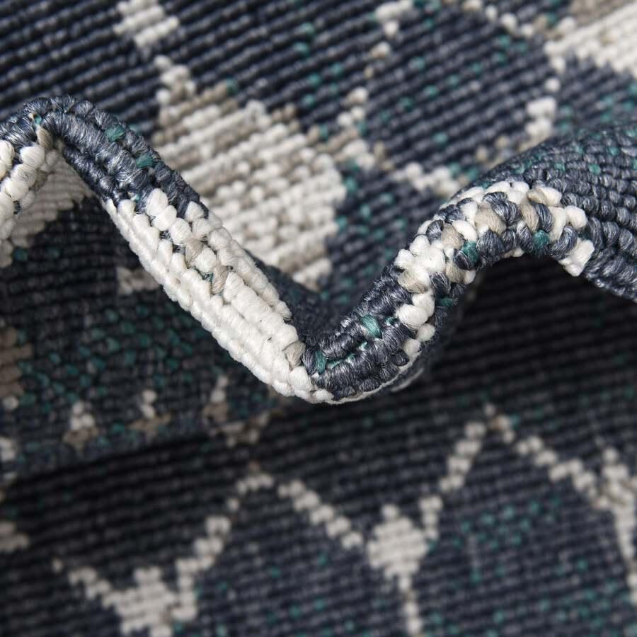 Unique Loom Outdoor Rugs - Outdoor Trellis Transitional 9x12 Rectangular Rug Navy Blue