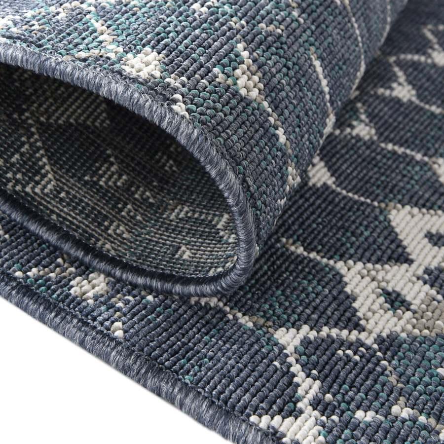 Unique Loom Outdoor Rugs - Outdoor Trellis Transitional 9x12 Rectangular Rug Navy Blue