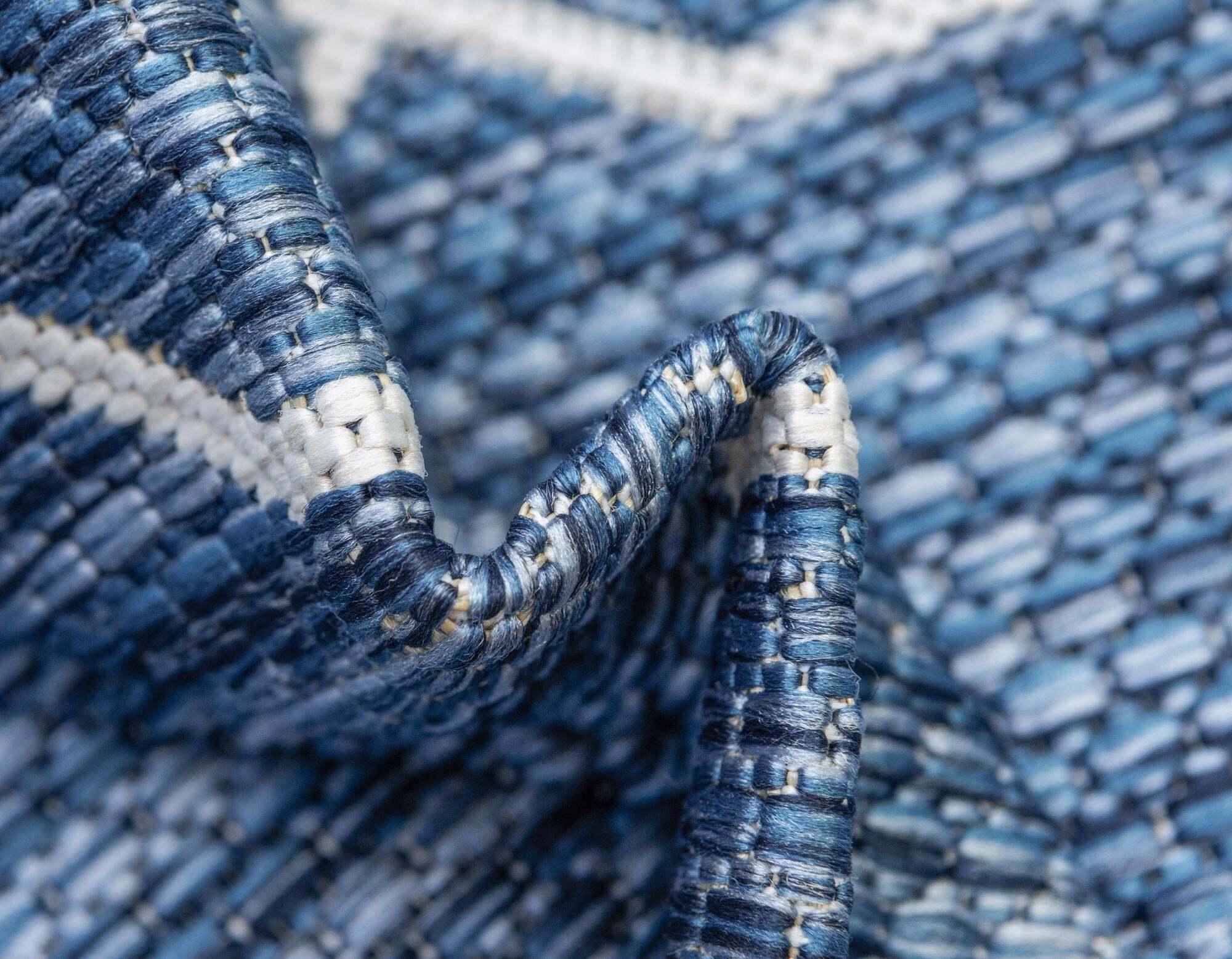 Unique Loom Outdoor Rugs - Outdoor Trellis Trellis Rectangular 8x11 Rug Navy Blue & Ivory