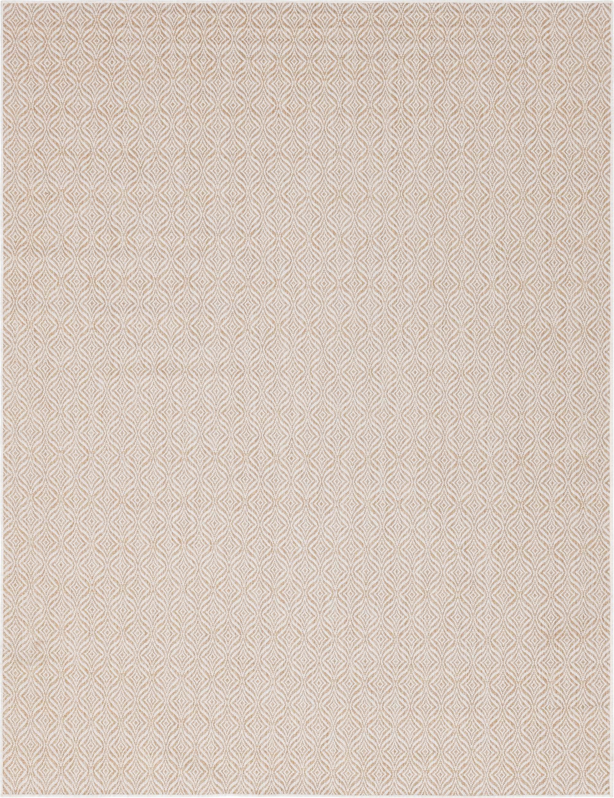 Unique Loom Outdoor Rugs - Outdoor Trellis Trellis Rectangular 9x12 Rug Tan & Ivory