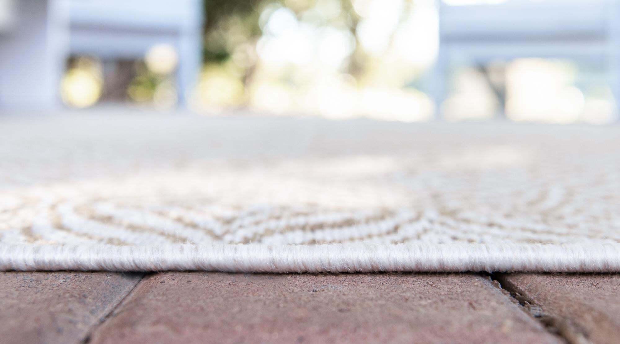Unique Loom Outdoor Rugs - Outdoor Trellis Trellis Rectangular 9x12 Rug Tan & Ivory