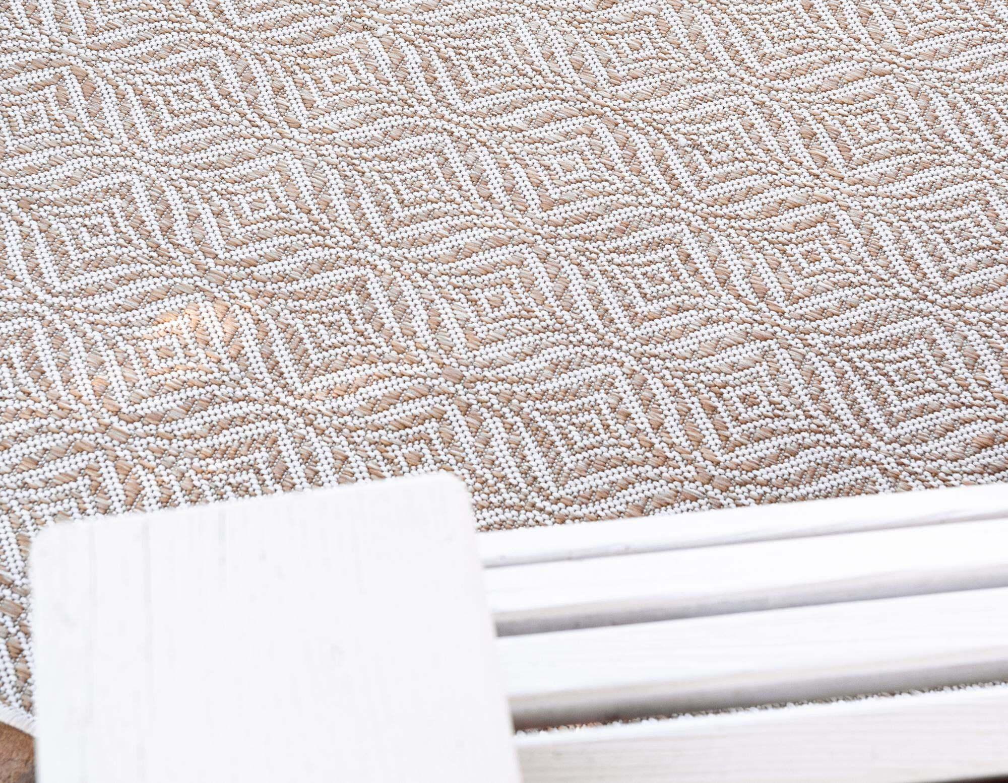 Unique Loom Outdoor Rugs - Outdoor Trellis Trellis Rectangular 9x12 Rug Tan & Ivory