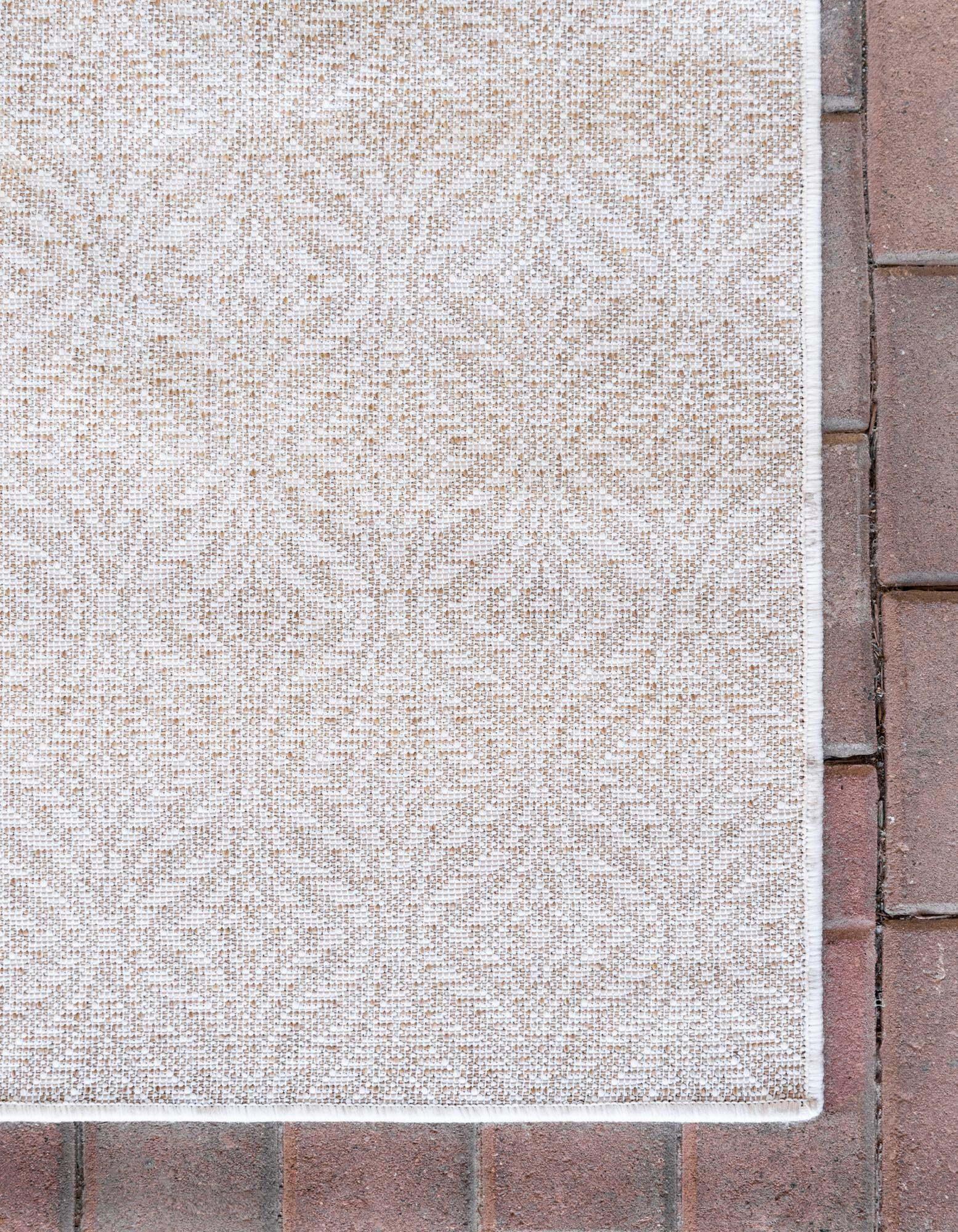 Unique Loom Outdoor Rugs - Outdoor Trellis Trellis Rectangular 9x12 Rug Tan & Ivory
