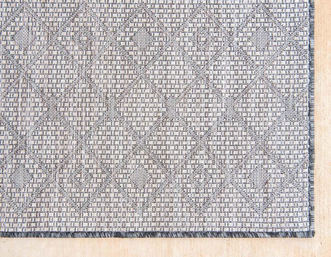 Unique Loom Outdoor Rugs - Outdoor Trellis Tribal 10x14 Rectangular Rug Charcoal Gray