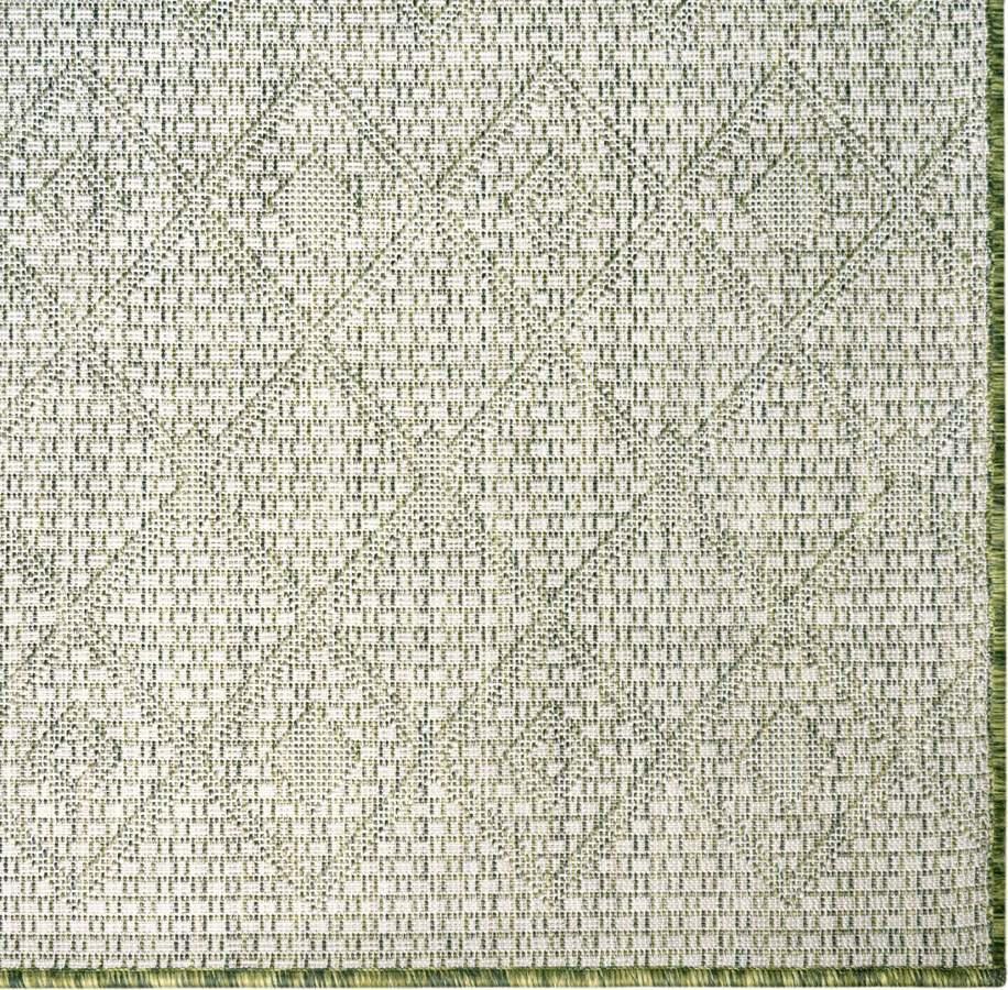 Unique Loom Outdoor Rugs - Outdoor Trellis Tribal 10x14 Rectangular Rug Green