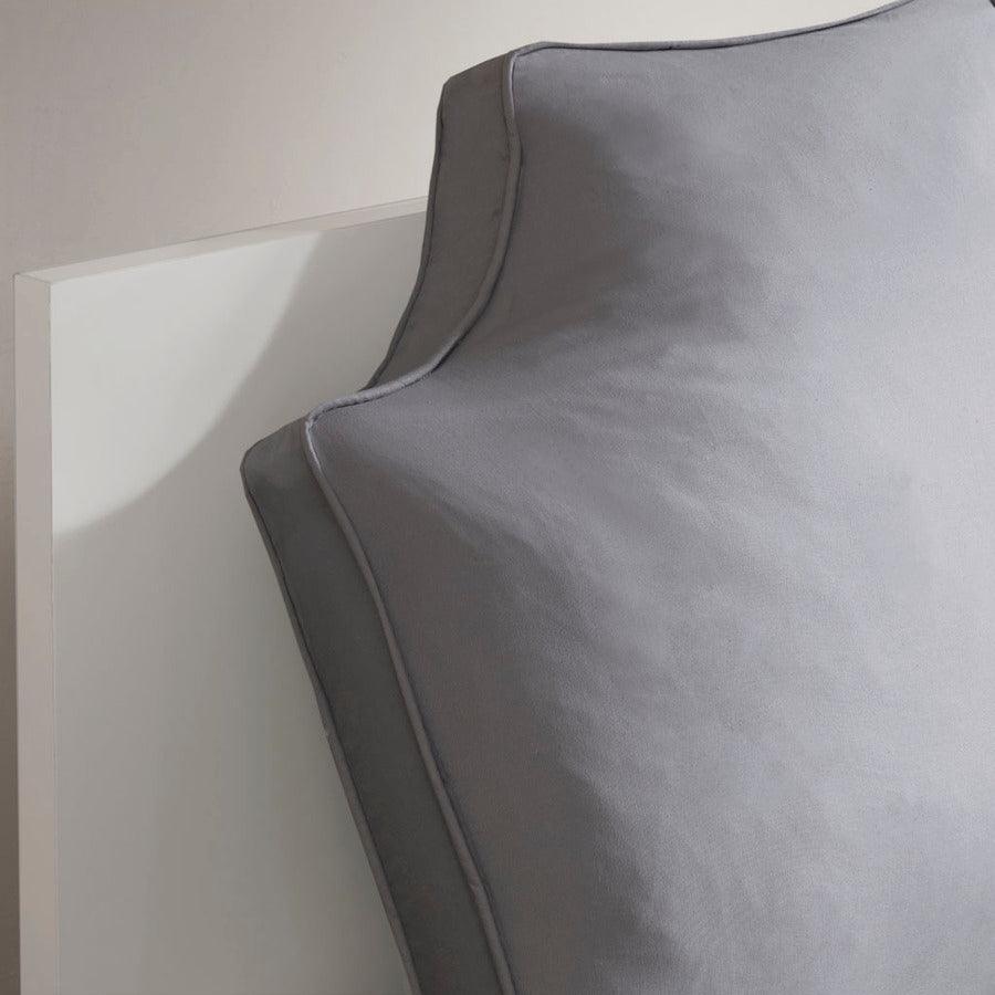 Olliix.com Pillows - Oversized Casual Headboard 1 Cotton Canvas Pillow 34"W x 26"L x 2"D Gray
