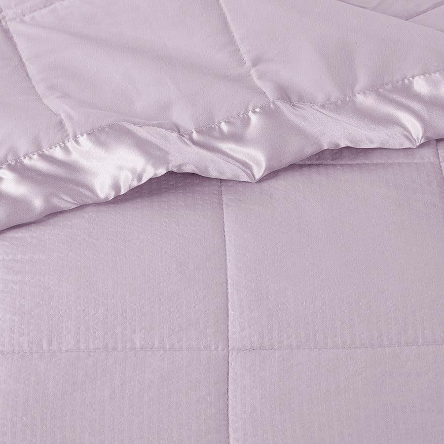 Olliix.com Comforters & Blankets - Oversized Down Alternative Blanket with Satin Trim Lilac MP51-7643