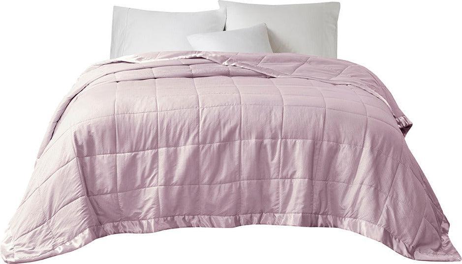 Olliix.com Comforters & Blankets - Oversized Down Alternative Blanket with Satin Trim Lilac MP51-7643