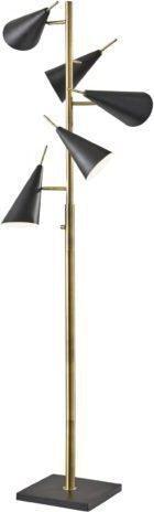 Adesso Floor Lamps - Owen Tree Lamp Antique Brass & Black
