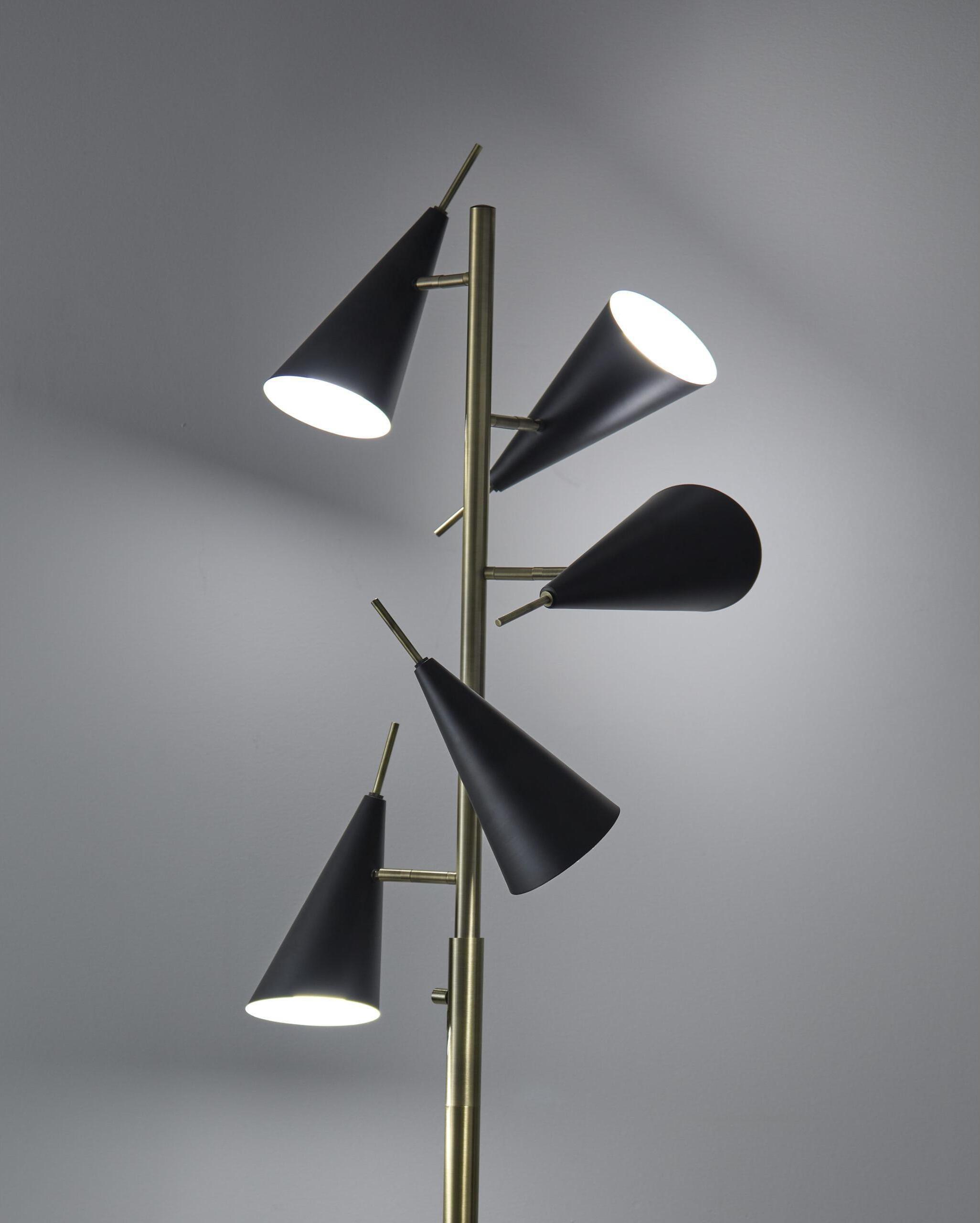 Adesso Floor Lamps - Owen Tree Lamp Antique Brass & Black