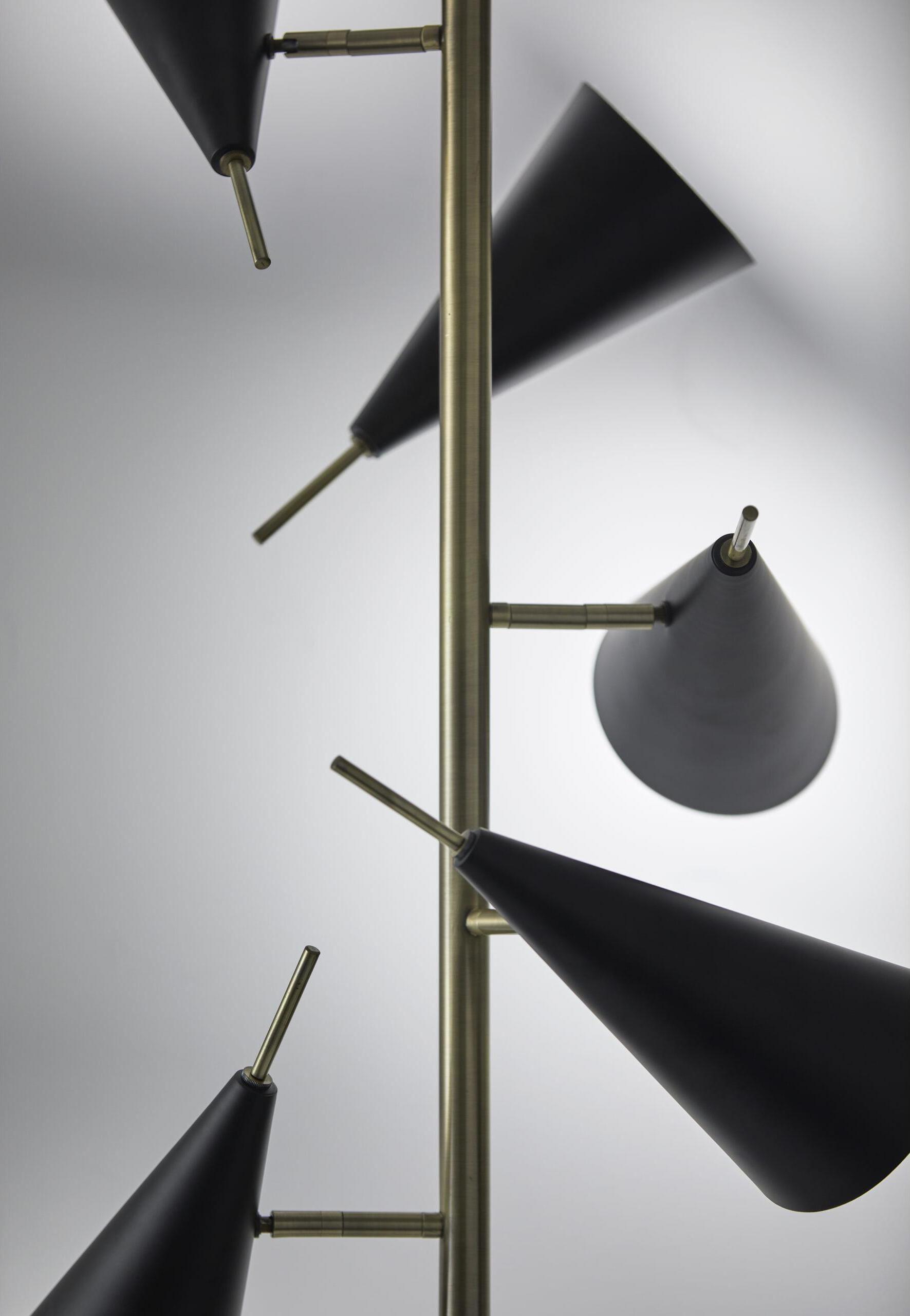 Adesso Floor Lamps - Owen Tree Lamp Antique Brass & Black