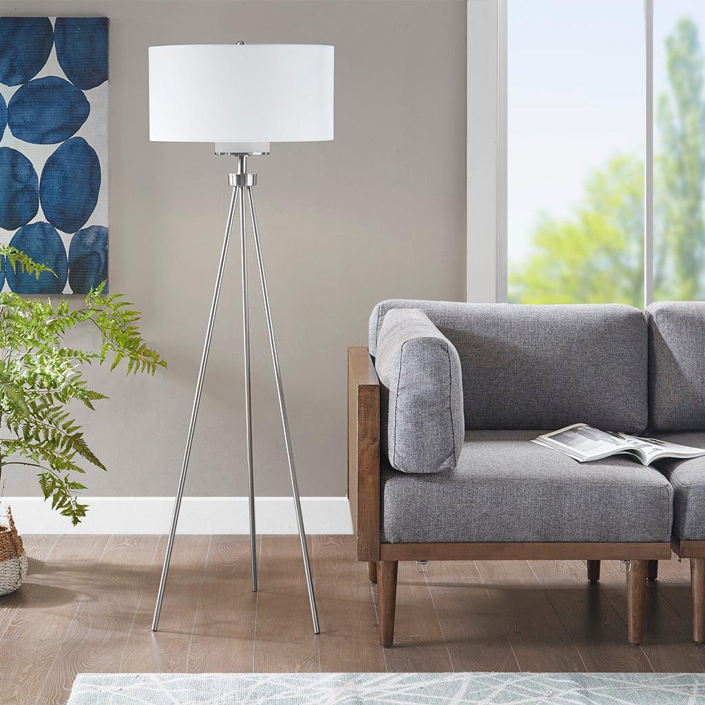 Olliix.com Floor Lamps - Pacific Tripod Floor Lamp Silver