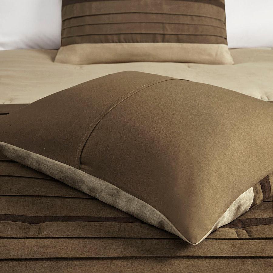 Olliix.com Comforters & Blankets - Palmer 20 " D 7 Piece Comforter Set Natural Queen