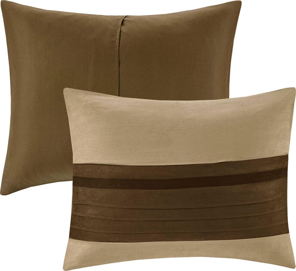 Olliix.com Comforters & Blankets - Palmer 20 " D 7 Piece Comforter Set Natural Queen