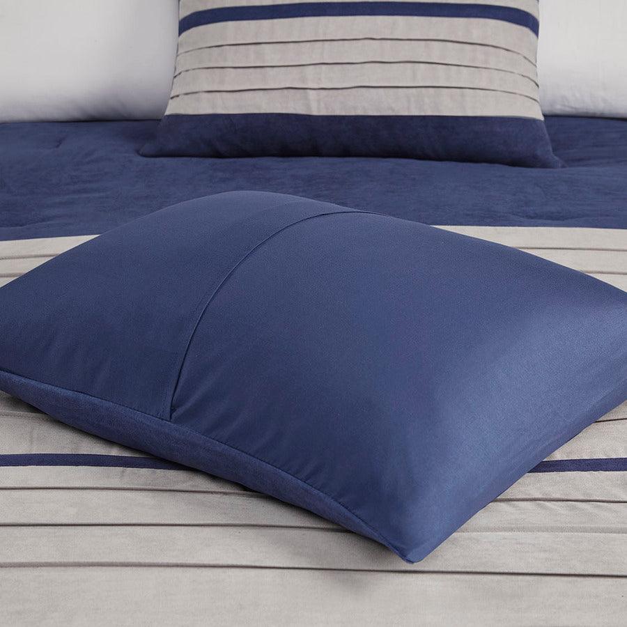 Olliix.com Comforters & Blankets - Palmer 26 " W 7 Piece Comforter Set Blue Queen