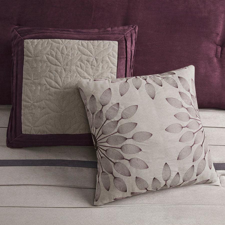 Olliix.com Comforters & Blankets - Palmer Luxury 7 Piece Comforter Set Purple Cal King