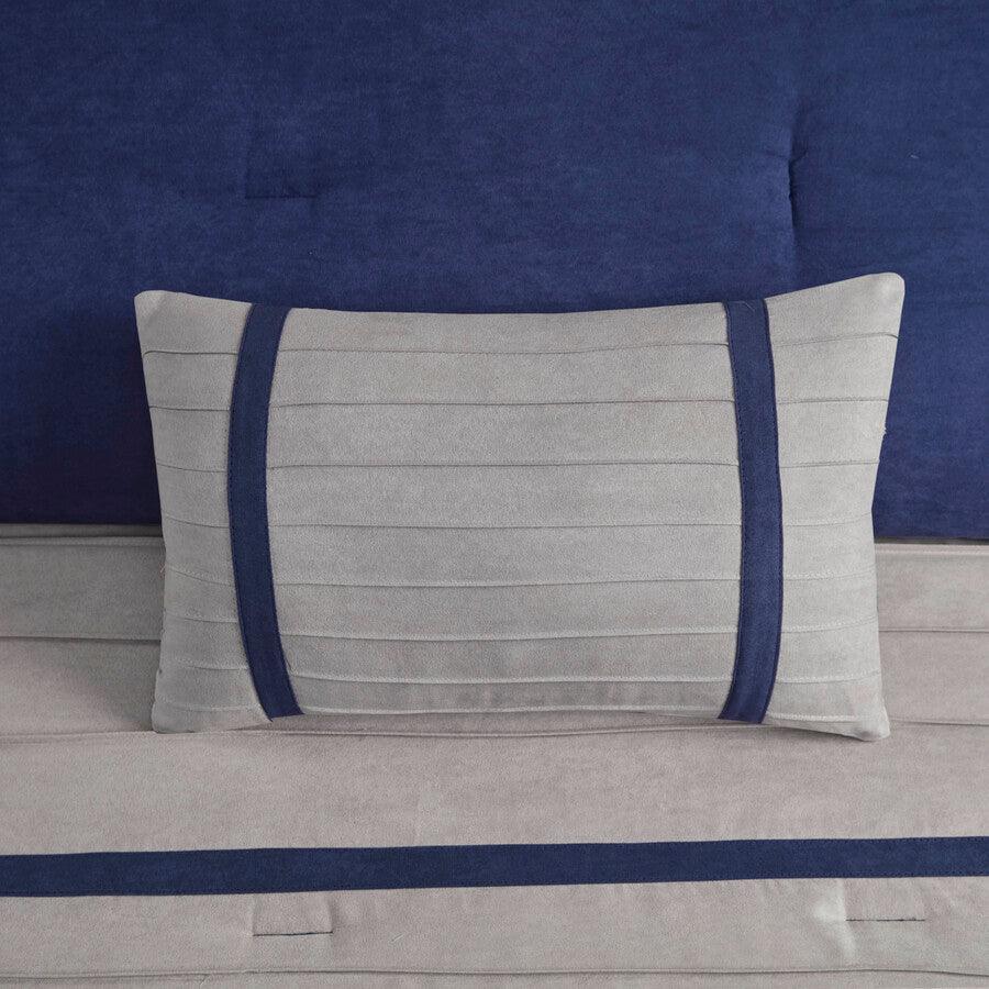 Olliix.com Comforters & Blankets - Palmer Modern 7 Piece Comforter Set Blue Cal King