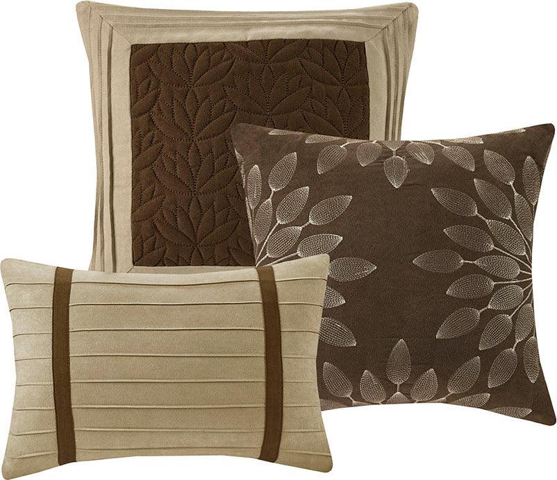 Olliix.com Comforters & Blankets - Palmer Traditional 7 Piece Comforter Set Natural Cal King