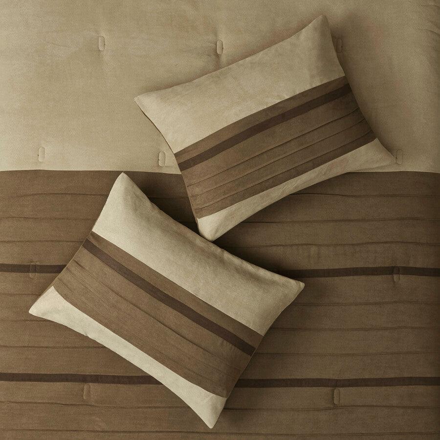 Olliix.com Comforters & Blankets - Palmer Traditional 7 Piece Comforter Set Natural Cal King