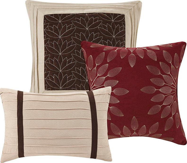 Olliix.com Comforters & Blankets - Palmer Transitional 7 Piece Comforter Set Red King