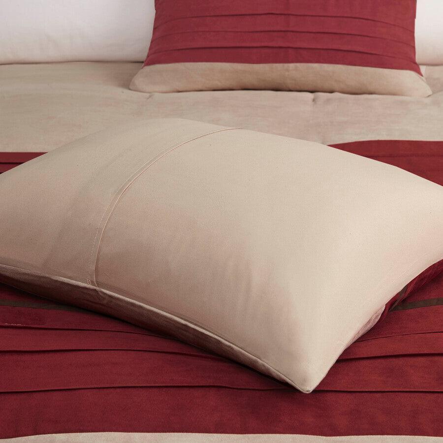 Olliix.com Comforters & Blankets - Palmer Transitional 7 Piece Comforter Set Red King