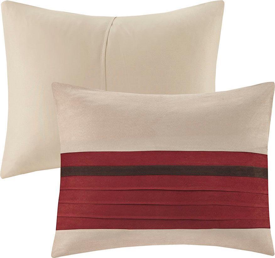 Olliix.com Comforters & Blankets - Palmer Transitional 7 Piece Comforter Set Red King