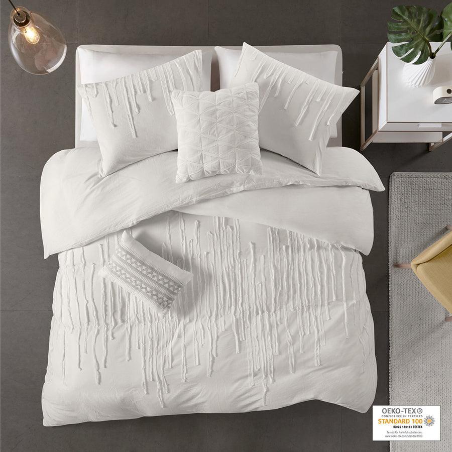 Olliix.com Duvet & Duvet Sets - Paloma Modern Cotton Duvet Cover Set Twin/TXL Ivory