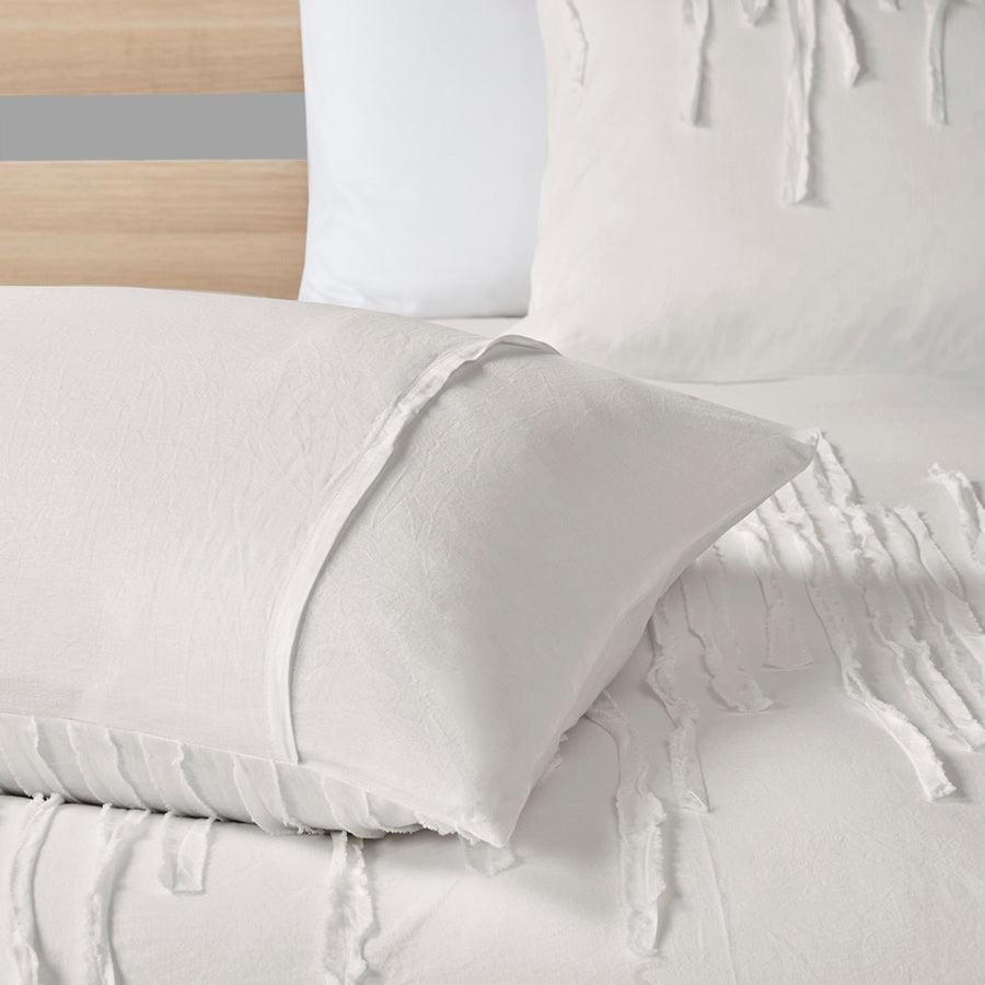 Olliix.com Duvet & Duvet Sets - Paloma Modern Cotton Duvet Cover Set Twin/TXL Ivory