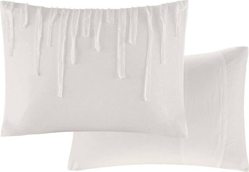 Olliix.com Duvet & Duvet Sets - Paloma Modern Cotton Duvet Cover Set Twin/TXL Ivory