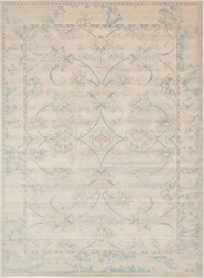 Unique Loom Indoor Rugs - Paris Traditional 10x13 Rectangular Rug Beige