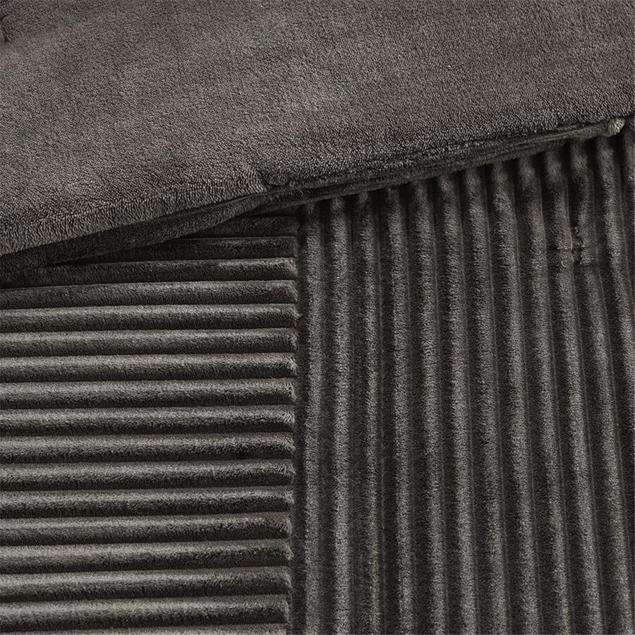 Olliix.com Comforters & Blankets - Parker Coastal Corduroy Plush Comforter Mini Set Gray Twin