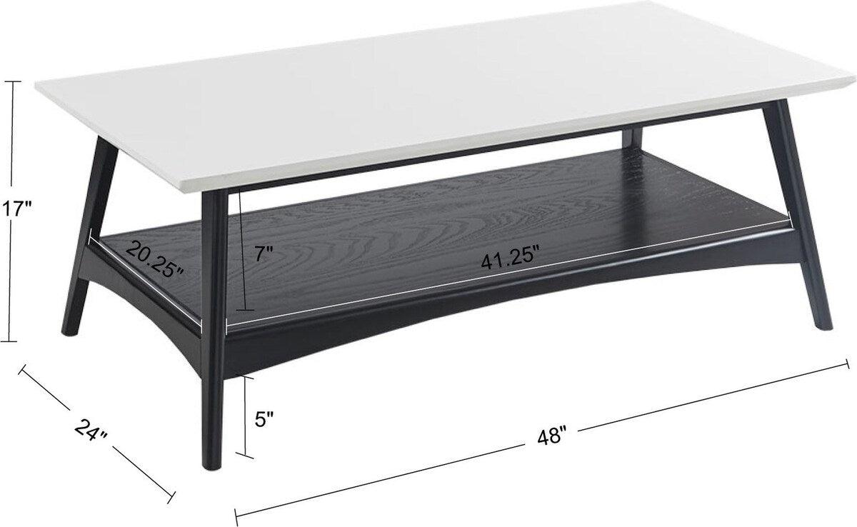 Olliix.com Coffee Tables - Parker Coffee Table Off-White & Black
