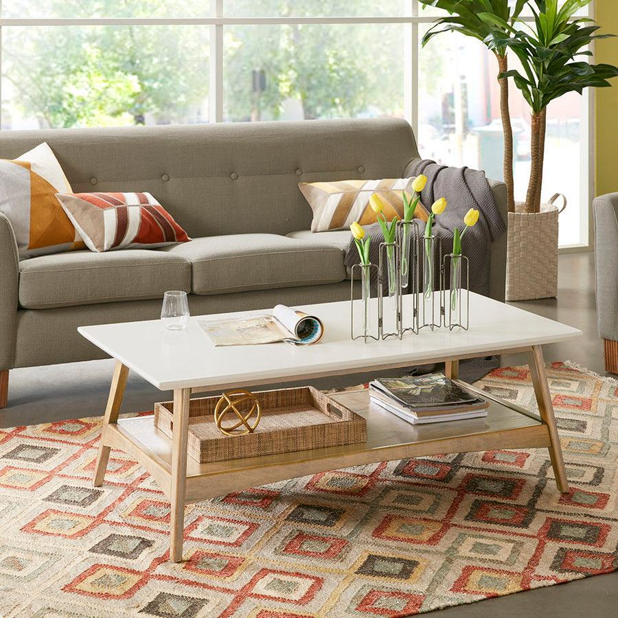 Olliix.com Coffee Tables - Parker Coffee Table Off-White & Natural