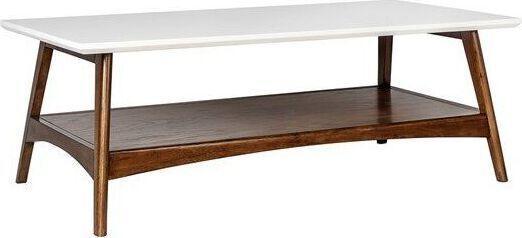 Olliix.com Coffee Tables - Parker Coffee Table Off-White & Pecan