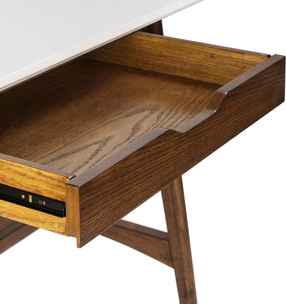 Olliix.com Desks - Parker Desk Off-White & Pecan