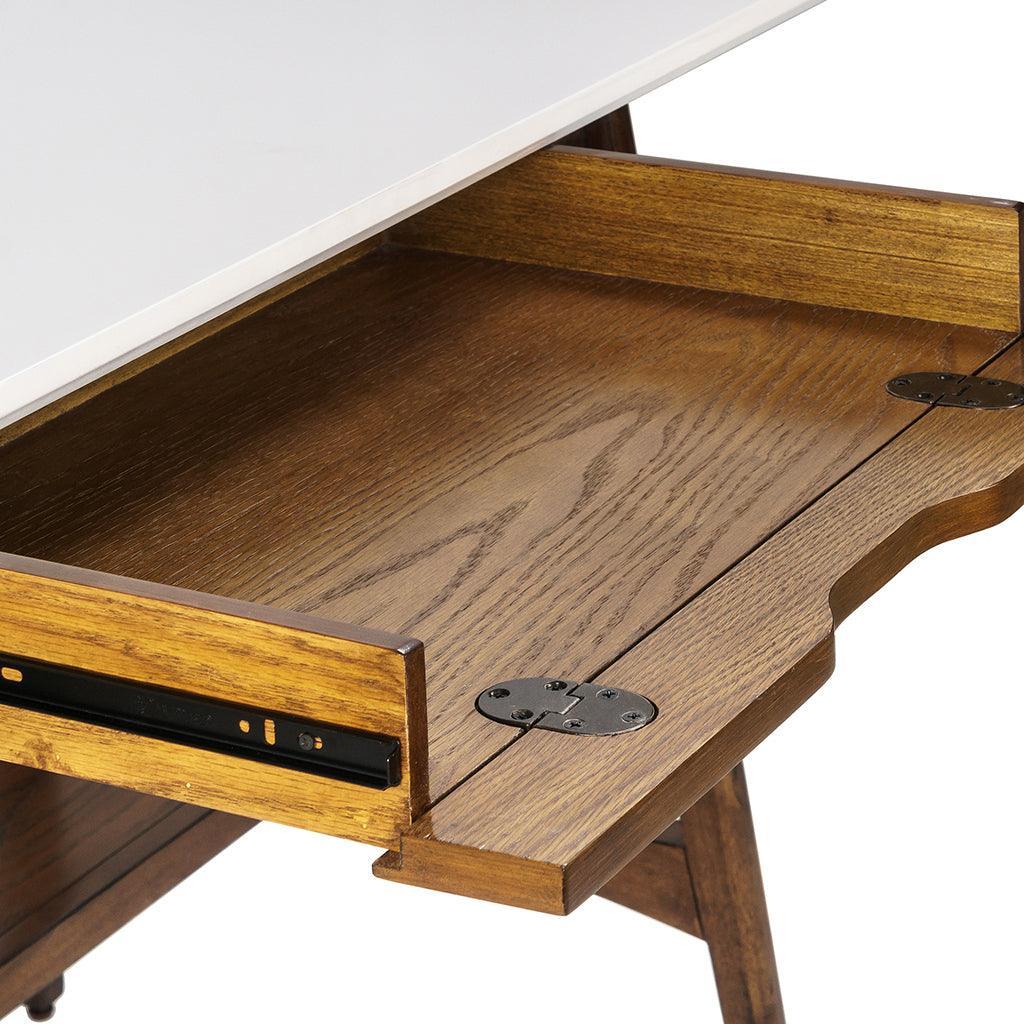 Olliix.com Desks - Parker Desk Off-White & Pecan