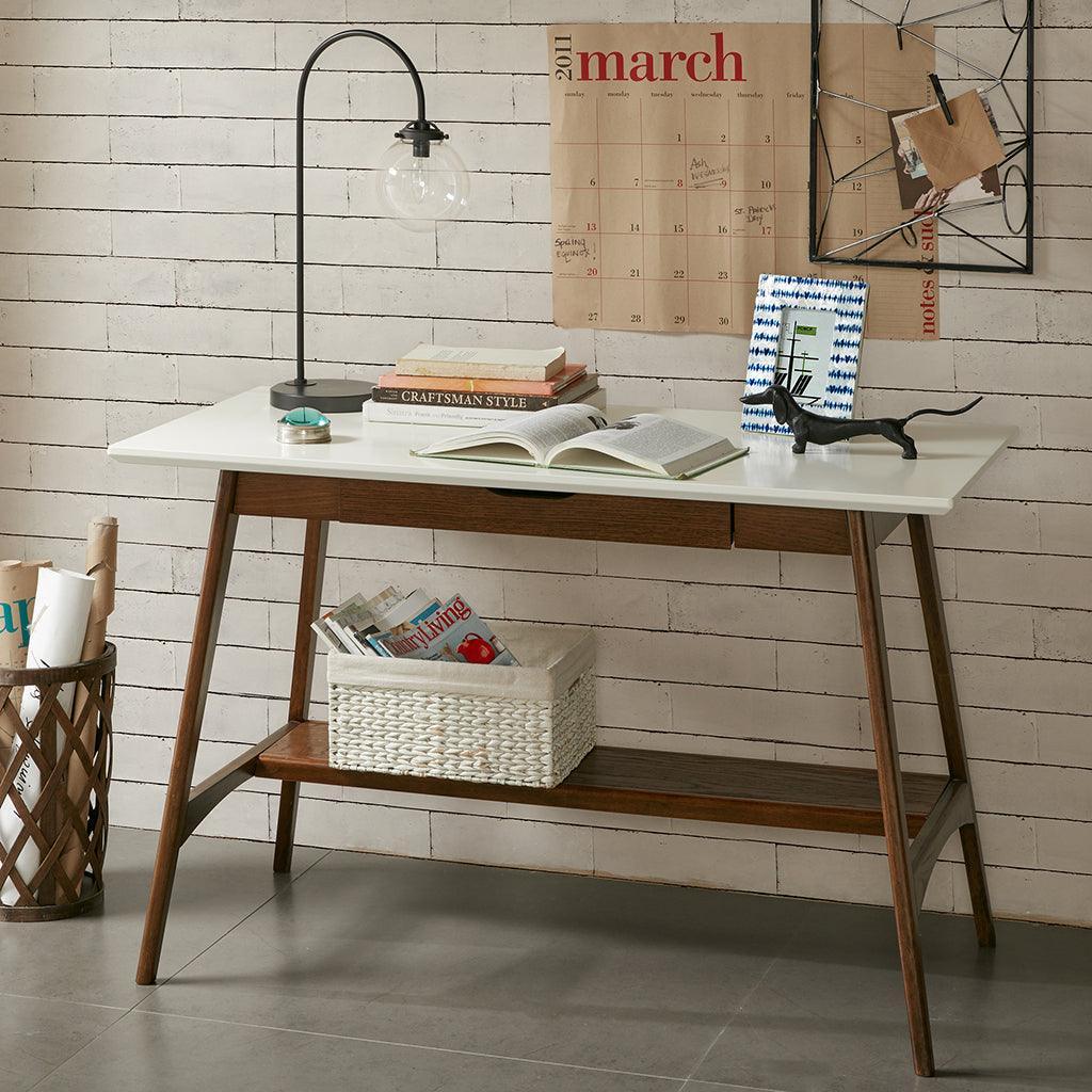 Olliix.com Desks - Parker Desk Off-White & Pecan