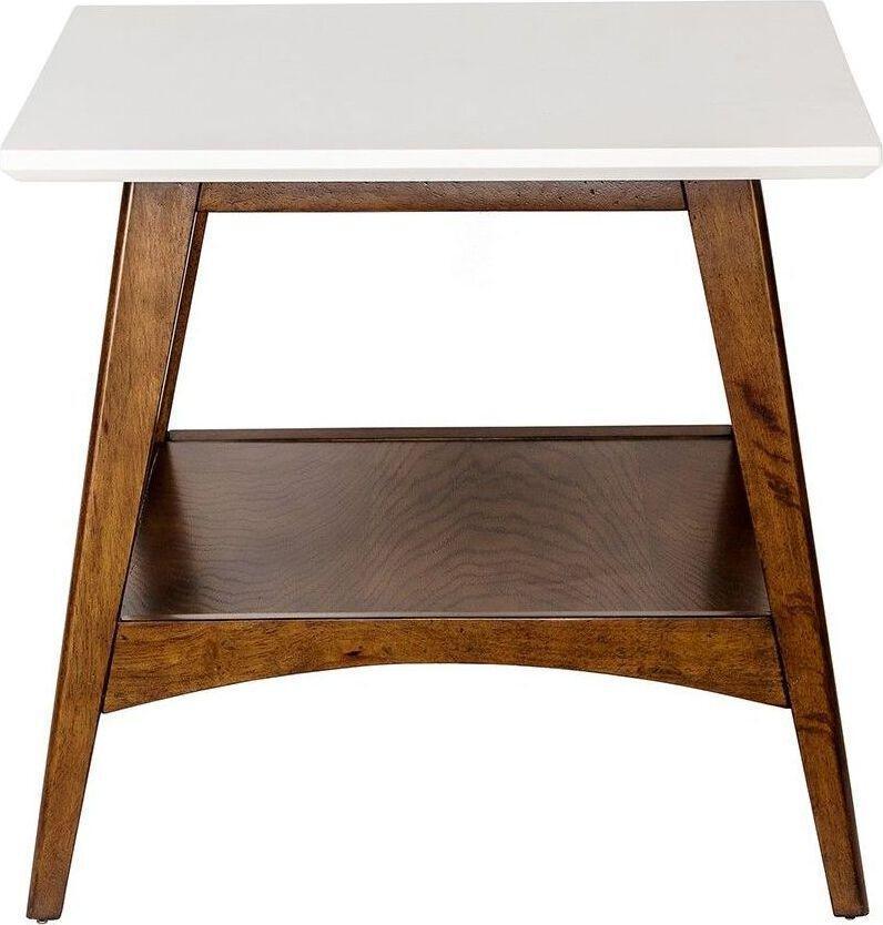Olliix.com Side & End Tables - Parker End Table Off White & Pecan