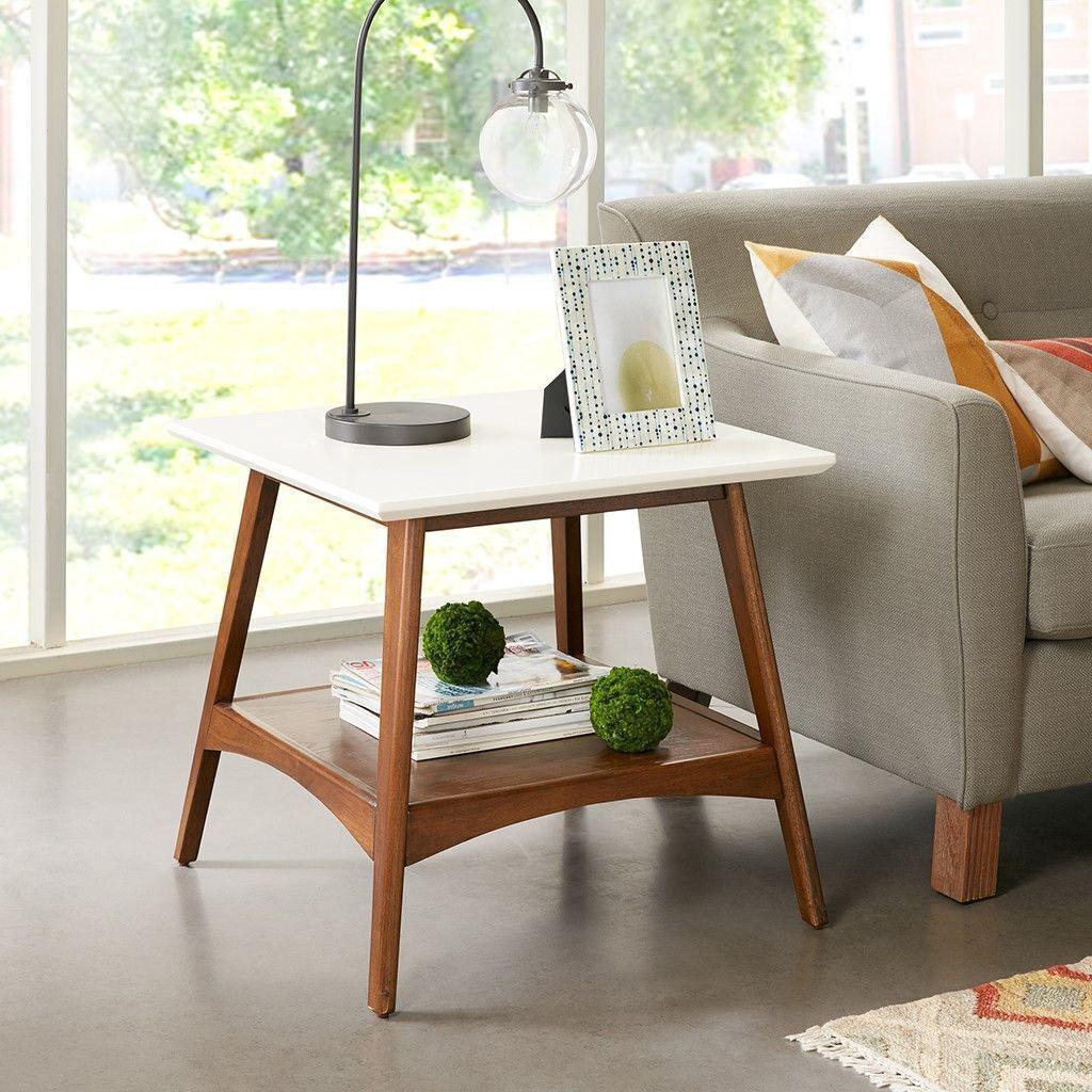 Olliix.com Side & End Tables - Parker End Table Off White & Pecan