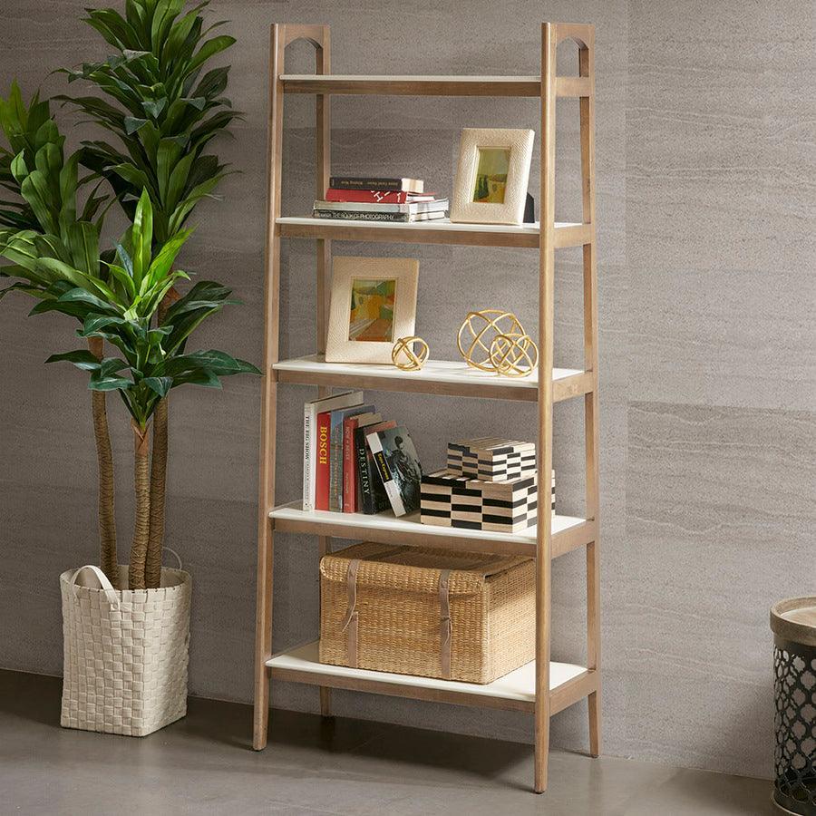 Olliix.com Bookcases & Display Units - Parker Shelf / Bookcase Off-White & Natural