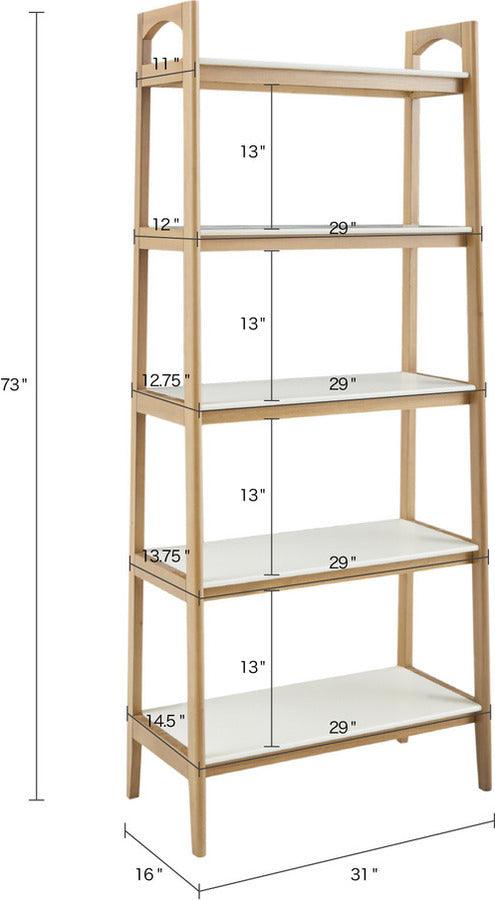 Olliix.com Bookcases & Display Units - Parker Shelf / Bookcase Off-White & Natural