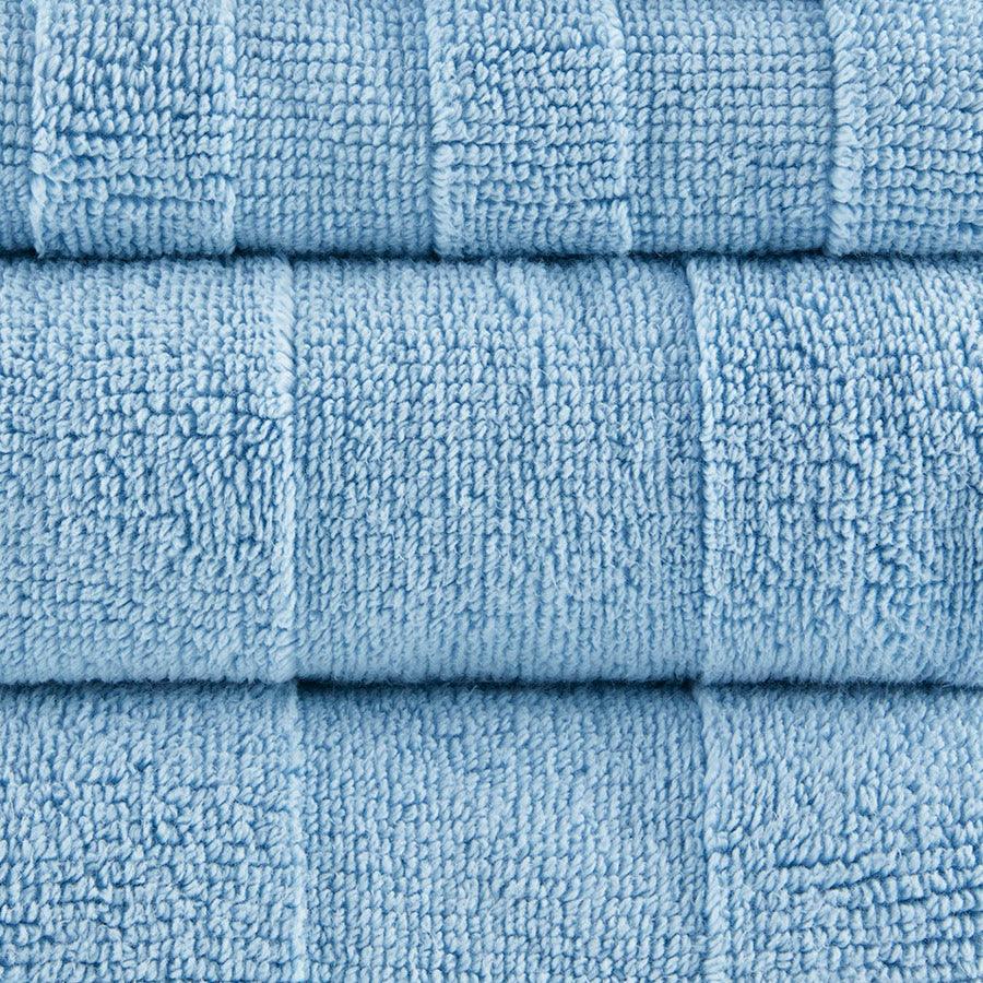 Olliix.com Bath Towels - Parker Textured Solid Stripe 600GSM Cotton Bath Towel 6PC Set Ivory