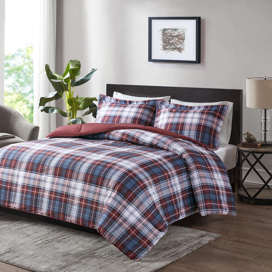 Olliix.com Comforters & Blankets - Parkston 3M Full/ Queen Comforter Set Red
