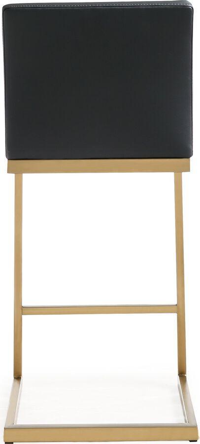 Tov Furniture Barstools - Parma Black Gold Steel Counter Stool (Set of 2) Black